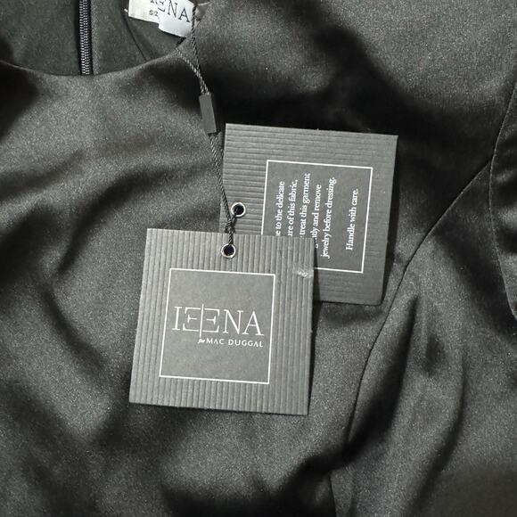 Mac Duggal 26676 Ieena Size 6 Long Sleeve Structured Bow Draped Gown Black  NWT - Picture 13 of 16